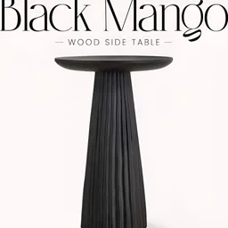 Qdore Home Black Mango Black Textured Wooden Bedside Table-image-64