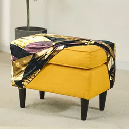 HOKIPO Burgundy Printed Stretchable Ottoman Slip Cover-19