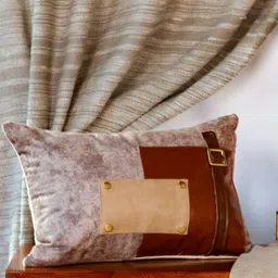 ALCOVE Brown & Beige Rectangle Cushion Cover-42