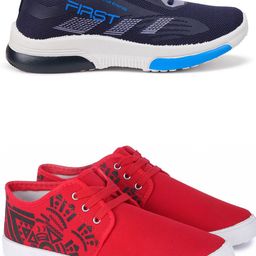 Spotwalk Men Pack Of 2 Lace-Ups Mesh Running Shoes-image-87