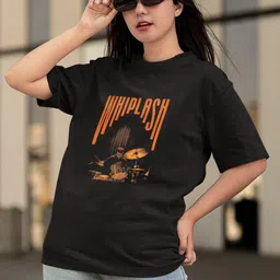 Stitchmeashirt Typography Printed Round Neck Drop-Shoulder Pure Cotton Oversized T-shirt-image-13