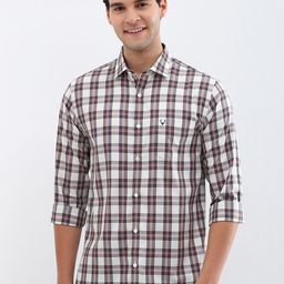 Allen Solly Men Spread Collar Tartan Checked Cotton Slim Fit Casual Shirt-image-98
