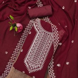 Panzora Floral Embroidered Unstitched Dress Material-image-84