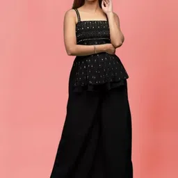 PARROT CREATION Embroidered Straight Sequinned Kurti With Sharara And Dupatta-image-95