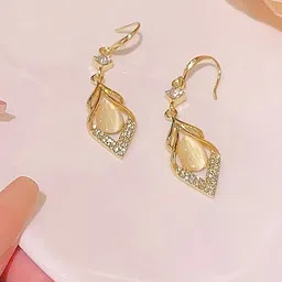 Celestria Artificial Stones Studded Contemporary Korean Drop Earrings-26