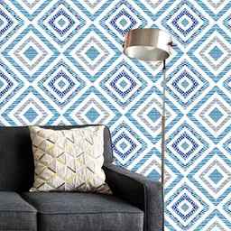 ArtzFolio Printed UV-Resistant Anti-Bacterial Watercolor Diamond Shaped Marine Elements Peel & Stick Wallpaper-image-84
