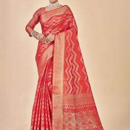 Anouk Rustic Woven Design Zari Organza Banarasi Saree-picture-30