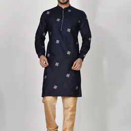 RANAK Geometric Printed Mandarin Collar Organic Cotton Straight Kurta-image-14