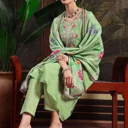 SANISA Women Floral Embroidered Kurta with Trousers & Dupatta-picture-43