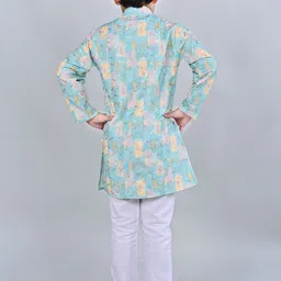 BT DEZINES Boys Printed Regular Sequinned Kurta with Pyjamas image 5