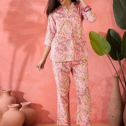 Sangria Printed Pure Cotton Tunic With Trouser Co-Ord Set-picture-40