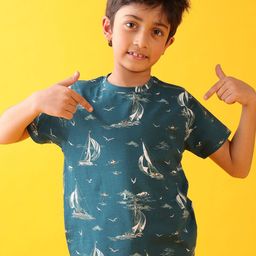 Anthrilo Boys Printed Pockets T-shirt-picture-17