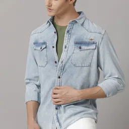 TEMPLE OF DENIM Men Slim Fit Opaque Casual Shirt-image-57
