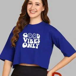 Adyavastram Women Typography Colourblocked Applique T-shirt-image-39