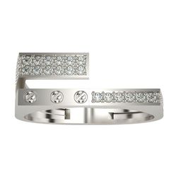 VALANOVA White Gold Plated Sterling Silver Certified 0.33 Ct Lab Grown Diamond Ring-image-71