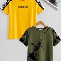 Dagcros pack of 2 Boys Printed Pure Cotton T-shirt-image-83