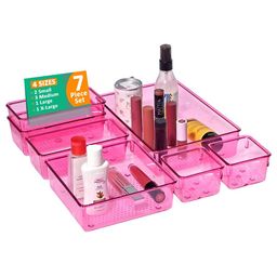 Kuber Industries Pink 7 Pieces Regular Makeup Organisers-50