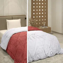Monte Carlo Red & White AC Room Single Bed Comforter-picture-21
