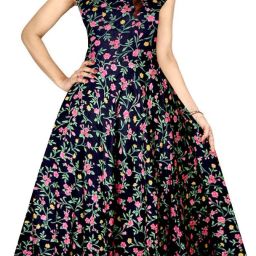 Printed Cotton Rayon Semi Stitched Flared/A-line Gown-image-50