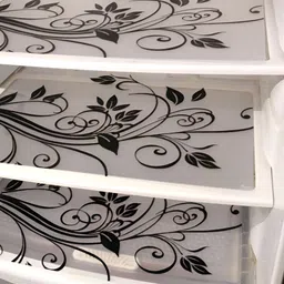Aura 3-Pcs Black & White Printed Fridge Organisers-14