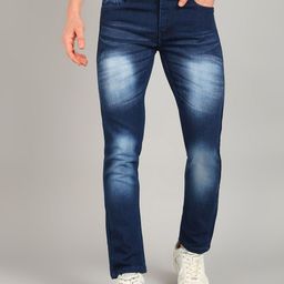 ANGERHOOD Men Relaxed Fit Mid-Rise Mildly Distressed Light Fade Jeans-image-74