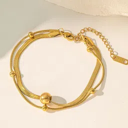 Designs & You Gold-Plated Link Bracelet-image-12