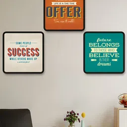 Aura Green & White 3 Pieces Motivational Quotes Wooden Wall Art-25