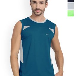 FTX Pack Of 4 Colourblocked Round Neck Sleeveless Dry-Fit Sports Vests-picture-30