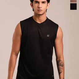 EAZY Pack Of 3 Round Neck Gym Innerwear Vests-picture-35