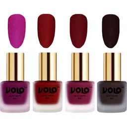 VOLO Set Of 4 Velvet Matte Nail Polish- 8 ml Each- Shade- 14- 22- 25- 45-47