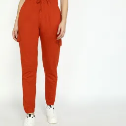 Women Solid Red Track Pants-image-66