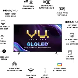 vu 139 cm (55 inch) Ultra HD (4K) LED Smart Google TV with VuOn 1.5 Processor I Perfect Phone Partner I 2-Way Bluetooth I Camera Support for Video Conferencing I Cricket Mode & Cinema Mode I WiFi Remote Control I Dolby Vision I 24W DTS Virtual X Sound I Game Dashboard I Blue Light Protection (2024 edition) image 2