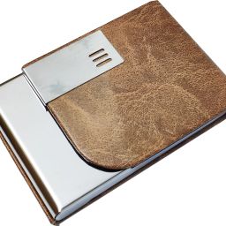 10 Slot Metal Leatherite Business Card/Visiting Card/Credit Card Holder Wallet with Magnetic Closure (Brown&Silver) 10 Card Holder-image-30