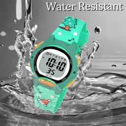 Otage Kids Patterned Dial & Textured Straps Digital Multi Function Watch 8207 LightGreen1-picture-47
