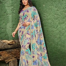 Laxmipati Floral Embroidered Printede Saree-image-48