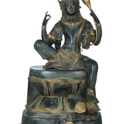 Exotic India Green & Gold Toned Lord Avalokiteshvara Idol Showpiece-image-63