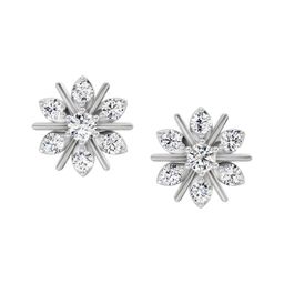 Sparkles Lab Grown Diamond 0.94 Carat Round Flower Stud Earrings for Women-image-60