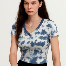 sollobell Women Tie and Dye Cotton Fitted Crop Top-image-10