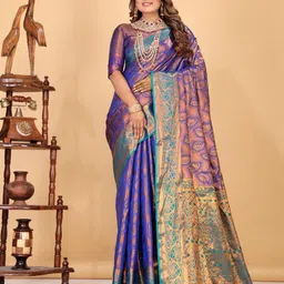 jayant creation Ethnic Motifs Woven Design Zari Banarasi Saree-picture-28