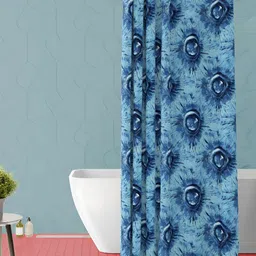 ArtzFolio Blue and Navy Blue Printed Waterproof Shower Curtain-image-20