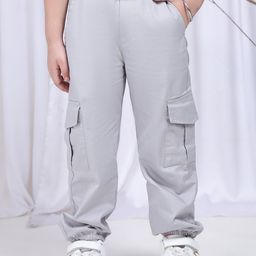 NEUDIS Girls Cotton Mid-Rise Regular Fit Cargos Trousers-image-97