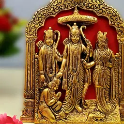 Fashion Bizz Gold-Toned & White Ram Darbar Religious Idol Showpiece-image-66