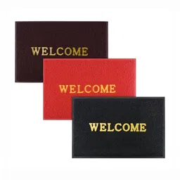 Aura 3Pcs Maroon & Red Self-Designed Anti-Slip Eco-Friendly Absorbent Large Doormats-9