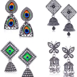 Sangria Silver-Plated Alloy Earrings-92