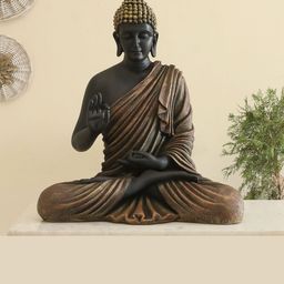 vedas Black & Gold Toned Buddha Idol Showpiece-image-80