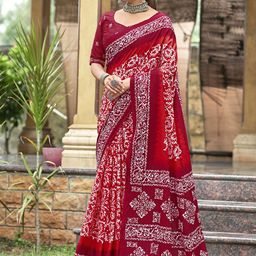 DIVASTRI Ethnic Motifs Block Print Saree image 3