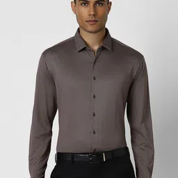 Van Heusen Men Spread Collar Solid Cotton Slim Fit Formal Shirt-picture-35