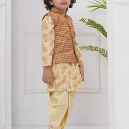 Sethukrishna Boys Ethnic Motifs Printed Regular Kurta with Dhoti Pants image 2