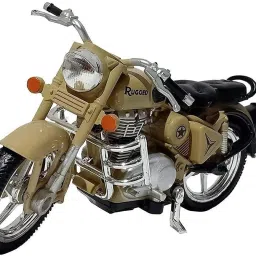 Toy Mall Plastic Pull Back Royal Bullet Bike With Side Stand, Pack Of 1, Brown-31