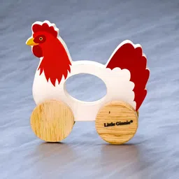 LITTLE GINNIE Kids Wooden Push & Pull Hen Animal Toys-54